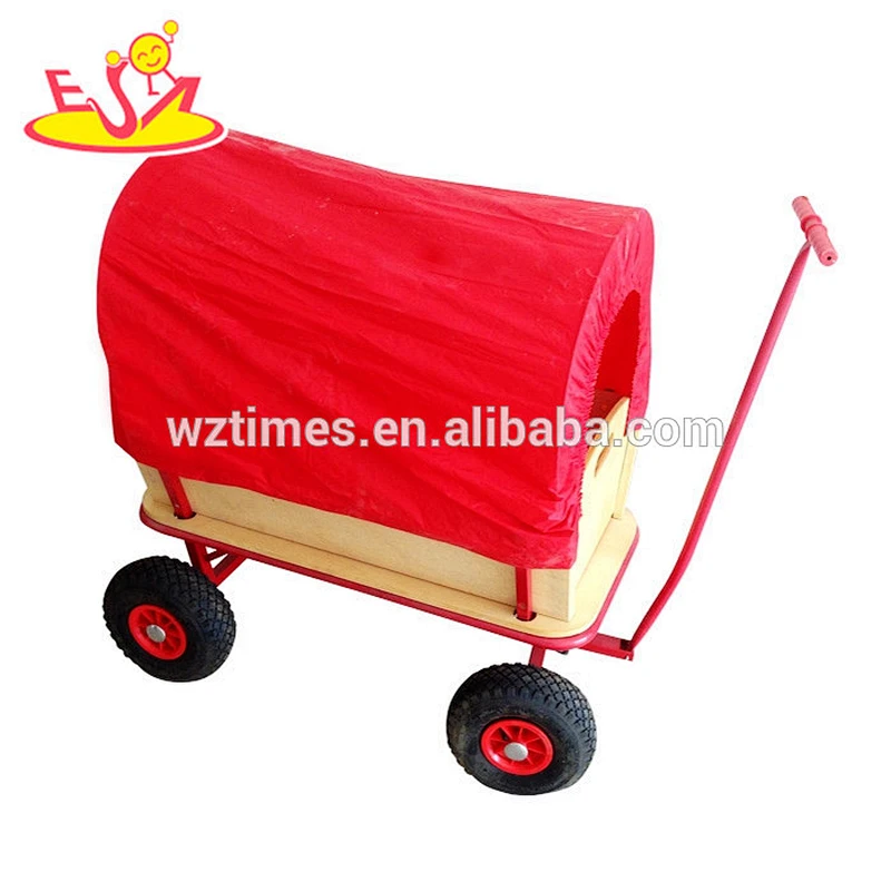 Wholesale early learning kids wooden carriage stroller top fashion baby wooden carriage stroller W16A029