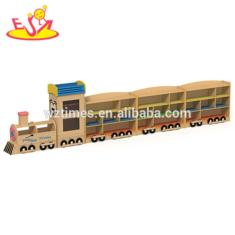Wholesale kindergarten cabinets wooden kids toy storage high quality wooden kids toy storage W08C199