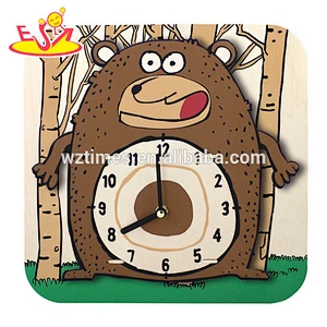 2018 wholesale early teaching wooden toy clock funny kids wooden toy clock best sale children wooden toy clock W14K010