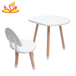 High quality round wooden kids study table and chair for wholesale W08G273C