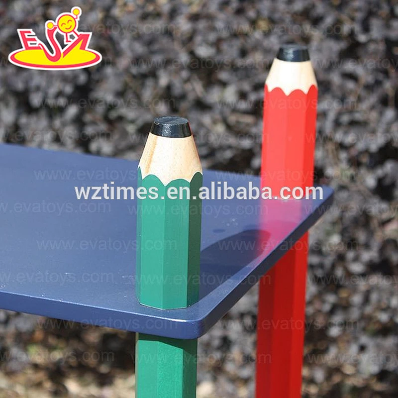 Wholesale best selling colorful wooden 3 layer book shelf for preschool W08C092