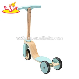 2018 Wholesale high quality wooden baby toys wooden scooter kids child with simple design W16B005