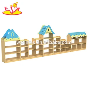 wholesale Handmade multi-function kindergarten children furniture wooden toy storage ideas W08C179