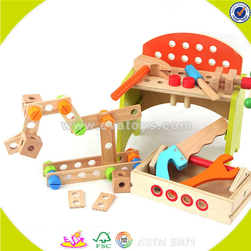 wholesale design multi-function wooden tool toy,educational kids wooden tool toy,top quality wooden tool toy W03D030