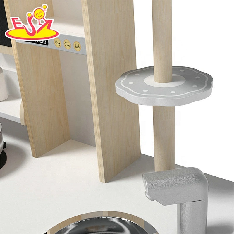 2019 New released wooden pretend kitchen toys with plastic accessories W10C483B