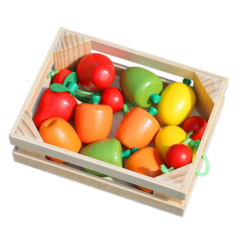 wholesale 12 pieces funny wooden pretend play food set fo children W10B108