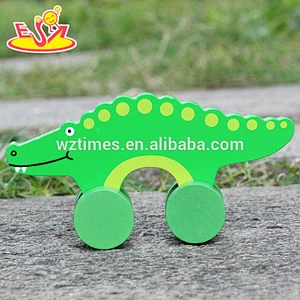 2018 New design baby wheels wooden crocodile toys best sale kids wooden crocodile toys top fashion wooden crocodile toys W04A318