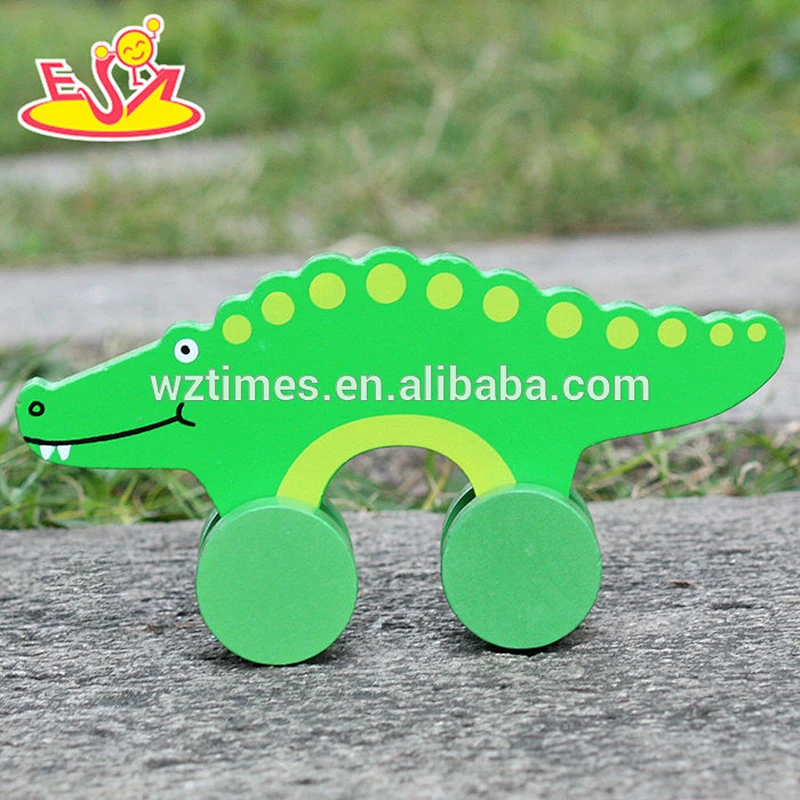 2018 New design baby wheels wooden crocodile toys best sale kids wooden crocodile toys top fashion wooden crocodile toys W04A318