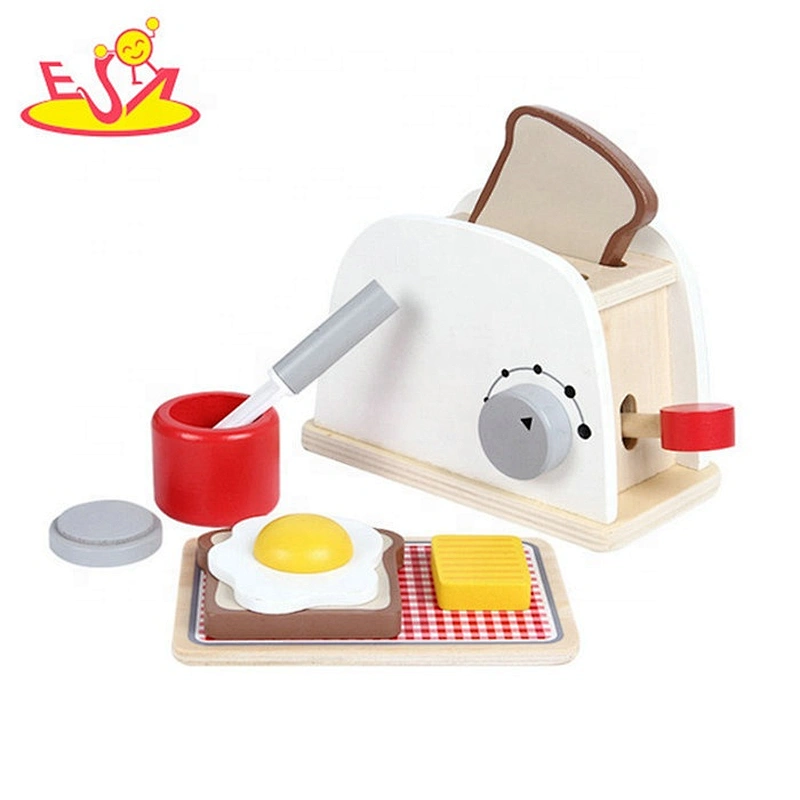 2019 New hottest simulation play wooden toy toaster set for kids W10D229