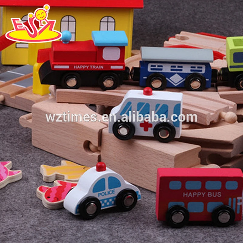 wholesale best sale children wooden railroad train toy for sale W04C052