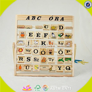 wholesale cheap baby wooden english alphabet chart interesting kids wooden english alphabet chart W12C005