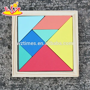 2018 Neues Design 7 Stücke Baby Holz Tangram Puzzles lustige Kinder Holz Tangram Puzzles beste Kinder Tangram Puzzles W14A178