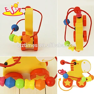 Wholesale cartoon style zebra shape wooden beads maze toy wire labyrinth toy for baby W11B078