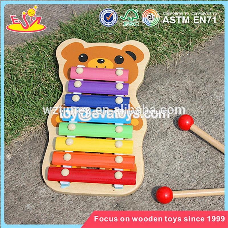 Cute design kids wooden mini piano xylophone toy with top quality W07C022