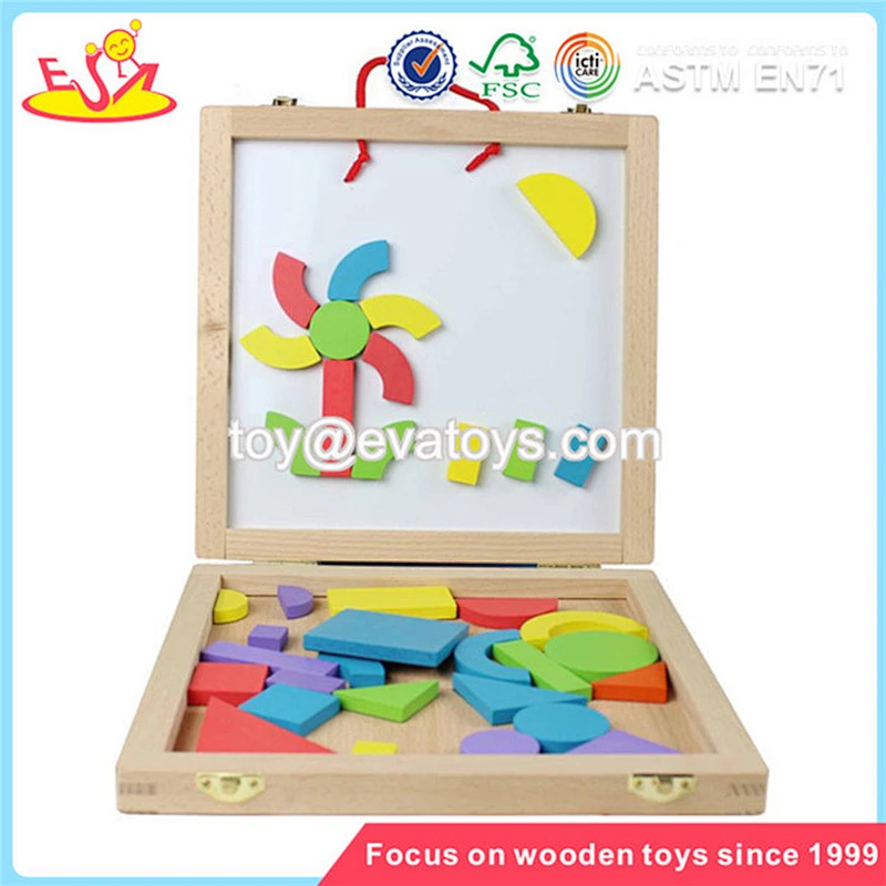 wholesale fashion wooden magnetic blocks toy superior quality wooden baby puzzle block toy W14A098