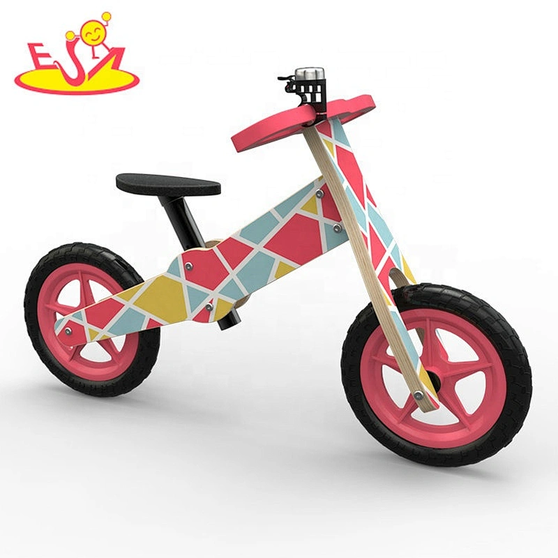high quality pink wooden push bicycle with customize W16C274