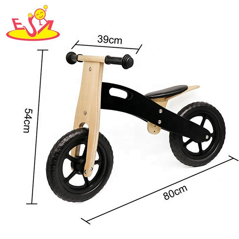 New design black wooden small balance bike for kids W16C216