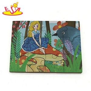 2019 New handmade educational wooden cartoon puzzle for toddlers W14C260