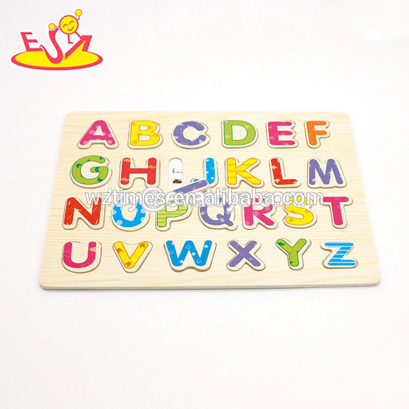 Wholesale early preschool learning wooden alphabet letter toy for sale W14B086