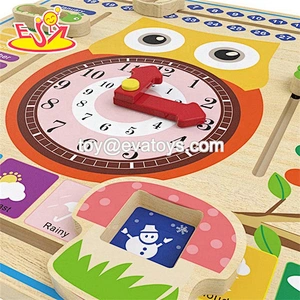 New arrival kids educational wooden calendar with Clock, Season, Weather, Days, And Months Board W09F019