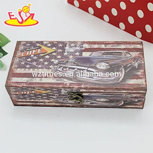 Wholesale flower pattern wooden square tissue box pretty wooden square tissue box W18A009