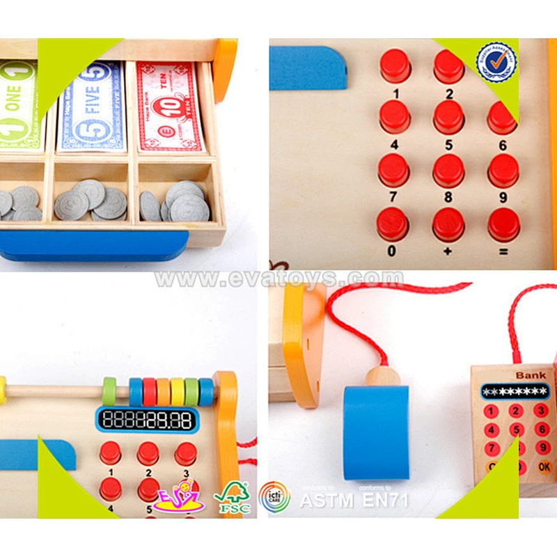 wholesale baby wooden pretend cash register fashion kid wooden pretend cash register wooden pretend cash register W10A037