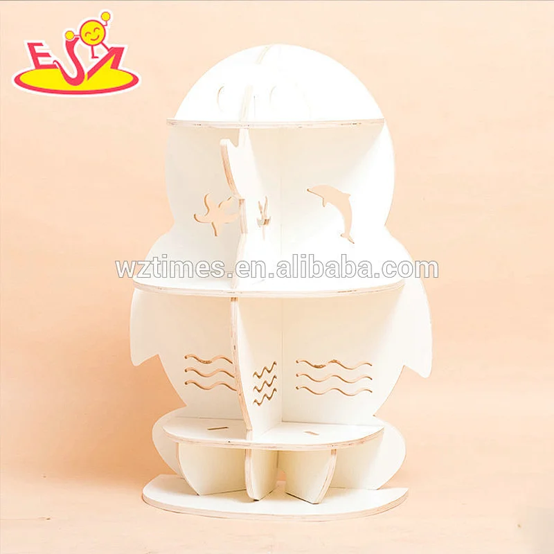 Wholesale lovely style wooden children bookshelf for sale used in kindergarten W08D076