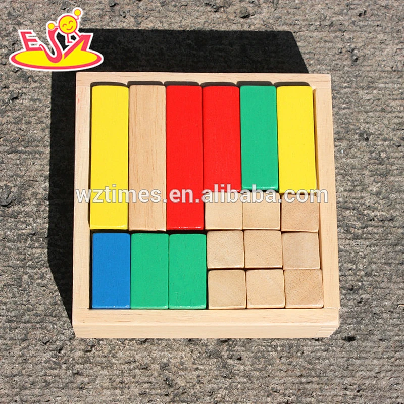 2018 New design 18 pieces educational kids wooden building toys with box W13A116