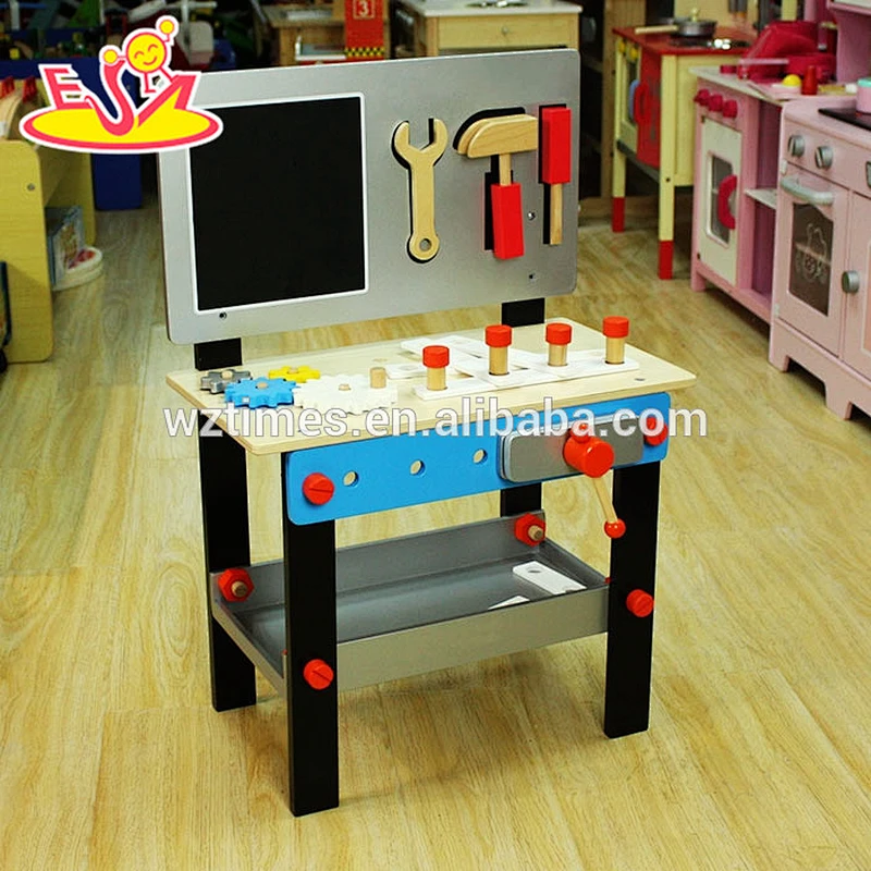 2018 wholesale kids wooden tool table new design baby wooden tool table cheap children wooden tool table W03D070