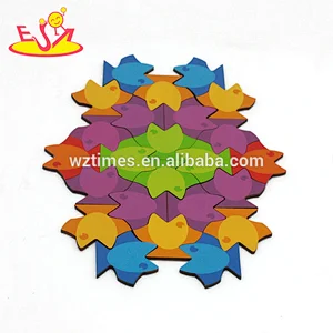 Hölzernes Puzzlespiel 3d der intelligenten Fischform für Kinder Weihnachtsgeschenke W14A183