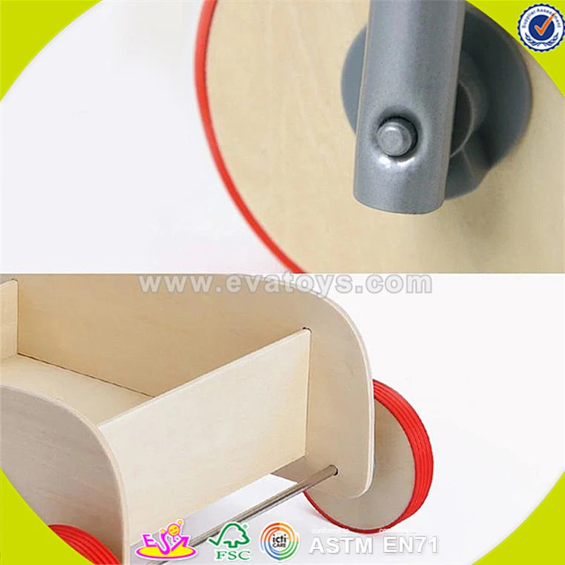 Kinder Holzblöcke Kinderwagen Spielzeug Kinder Baby Blöcke Kinderwagen Push Walker W16E028B