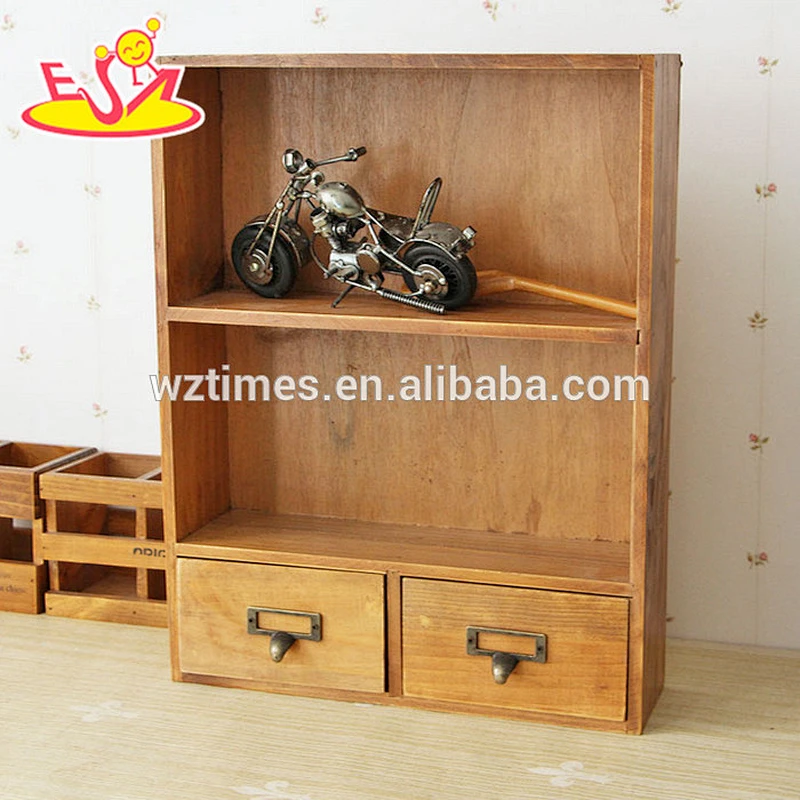 2018 Wholesale tabletop wooden storage shelves mini wooden storage shelves high quality wooden storage shelves W08C173