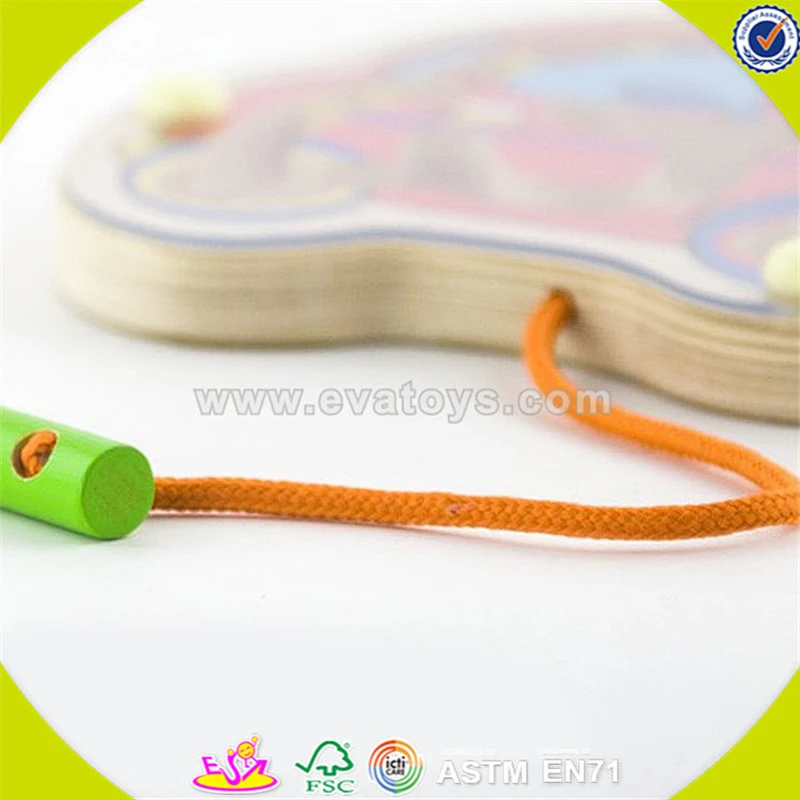 wholesale colorful baby wooden maze toy high quality kids wooden cart maze toy hottest wooden drag cart maze toy W11H014