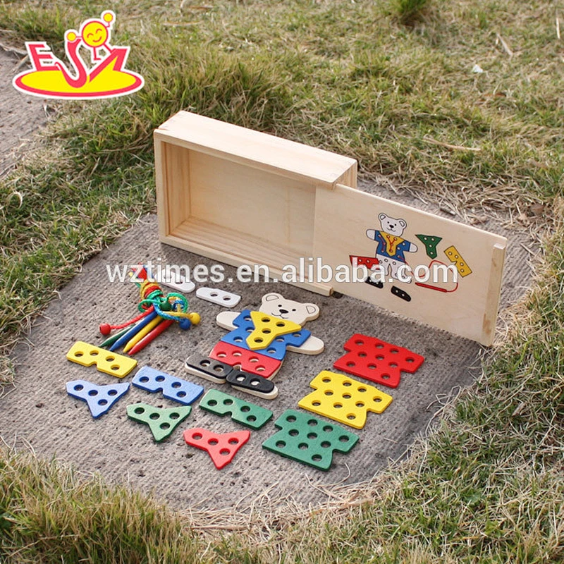 2018 venta al por mayor de madera diy juguetes educativos bebé de madera diy juguetes educativos threading diy juguetes de madera educativos W11E052