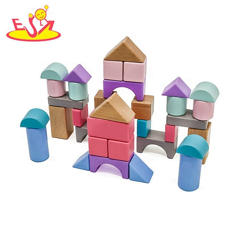 2019 Top sale 35 pieces educational wooden building sets for kids W13A173
