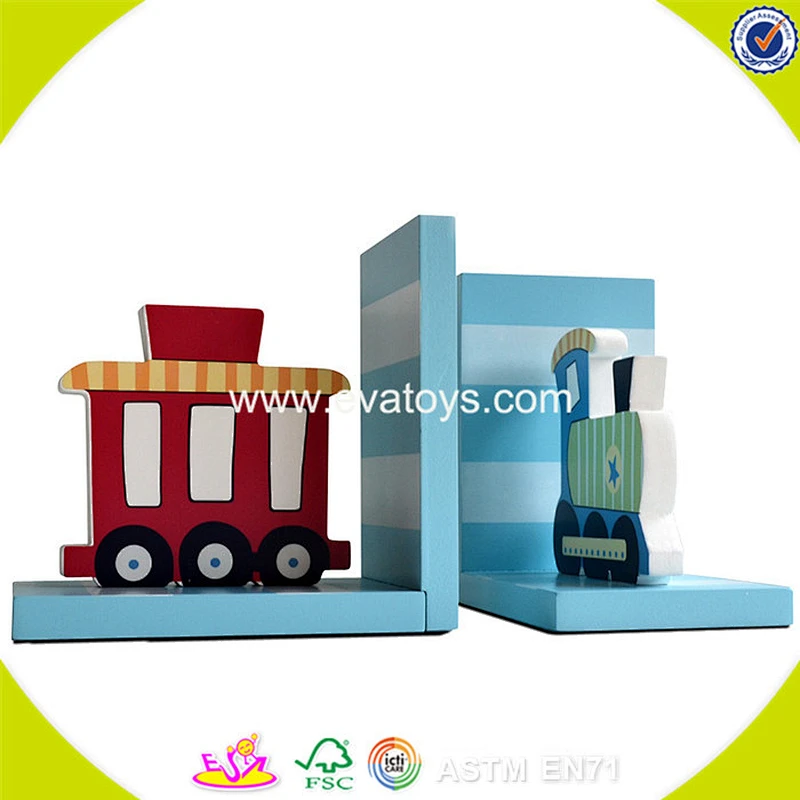 wholesale fashion train children wooden letter bookends W08D047
