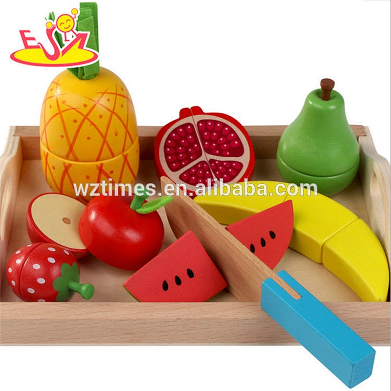 Wholesale funny role play toy wooden cutting fruit toy benefits to baby's EQ W10B199