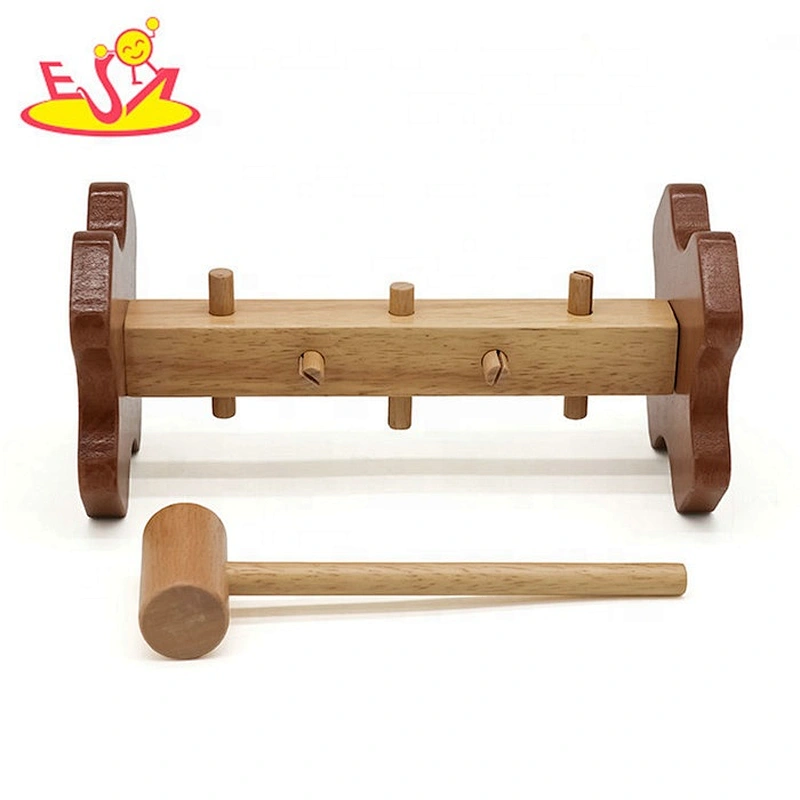 2019 New arrival educational wooden peg and hammer toy for babies W11G055