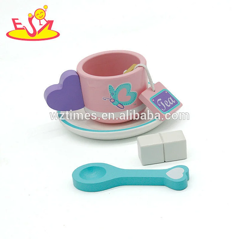 New arrived pretend play wooden toy tea set for kids W10B197