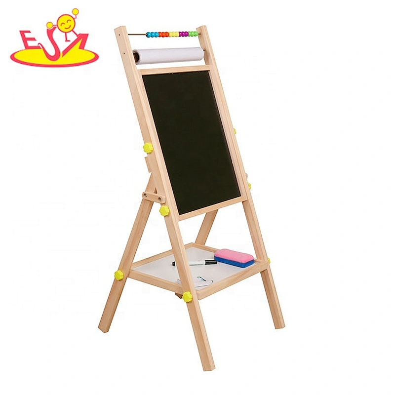 Early educational double sided wooden magnetic drawing board for kids W12B129