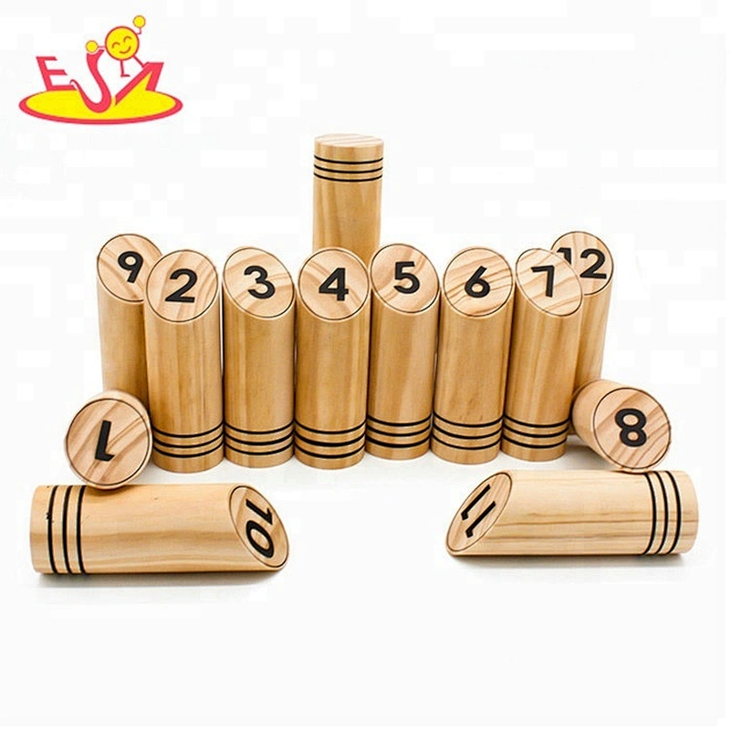 High quality family skittle numbers wooden kubb viking game for outdoor W01D013