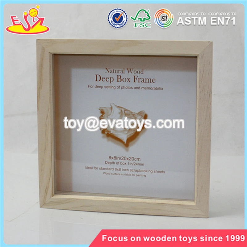 Wholesale customized wooden square photo frame for home decoration W09A021