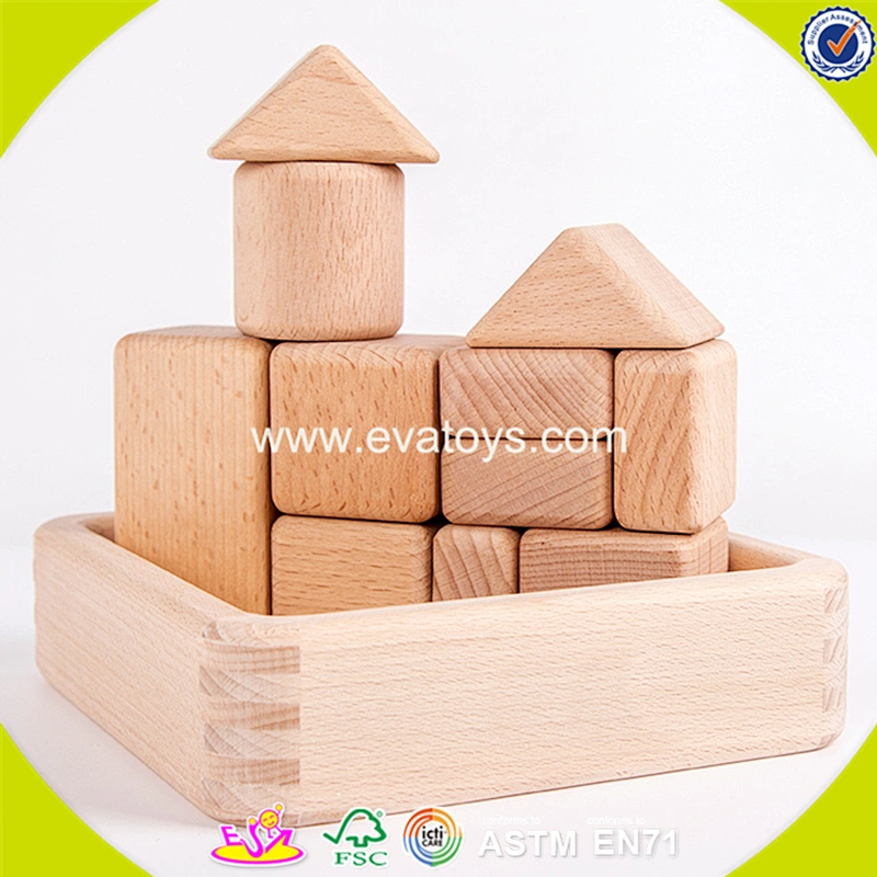 Venta al por mayor de calidad superior de madera bloques de construcción de juguete cubo creativo de madera bloques de construcción de juguete W13A013