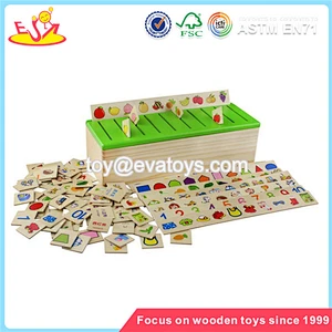 wholesale intelligence toy wooden card toy for kids colorful wooden educational toy W12C003
