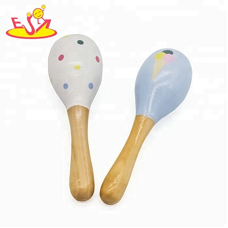New arrival cartoon paint wooden children maracas for education W07I139