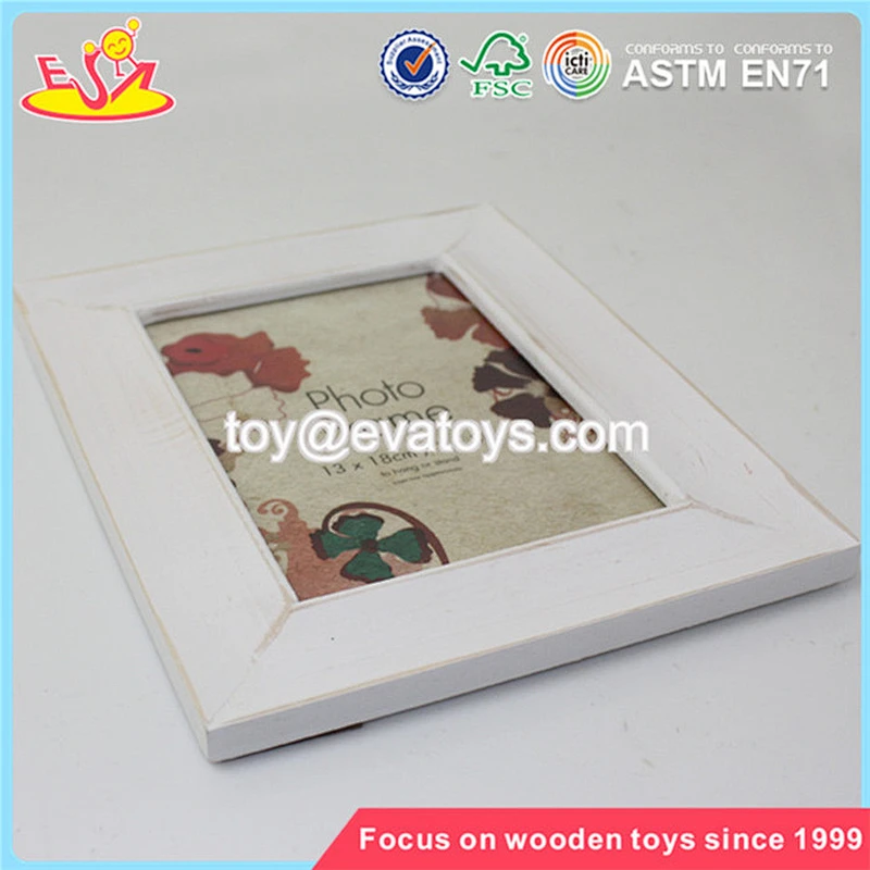 Wholesale new fashion beautiful white wooden craft photo frame W09A031