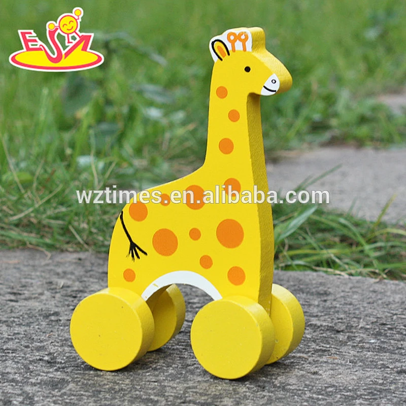 2018 New design baby wheels wooden giraffe toy most popular kids wooden giraffe toy cheap children wooden giraffe toy W04A319