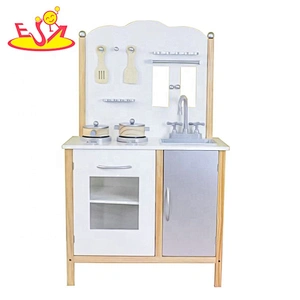 2019 New arrival children blue wooden kitchen toy for pretend W10C446