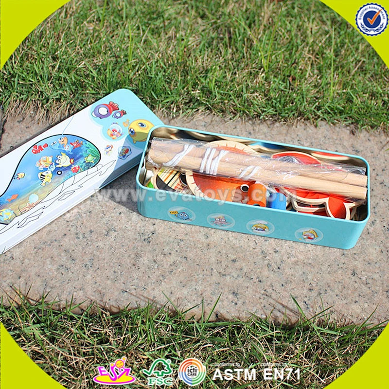 wholesale kid magnetic wooden fishing game for kids W01A070