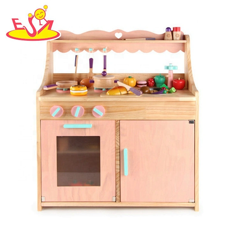 Top sale kids wooden girls kitchen play set for pretend play W10C469